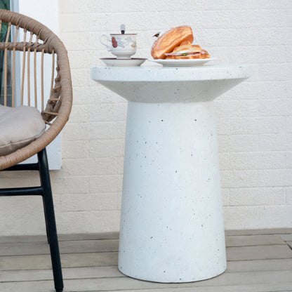 Outdoor 24" H MGO Terrazzo Side Table, White