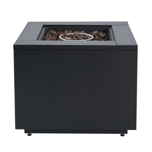 30inch Square Steel Fire Pit Table, in Black,40000BTU