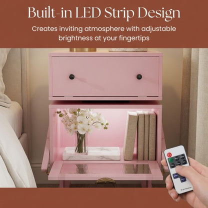 Pink Robot LED Nightstand