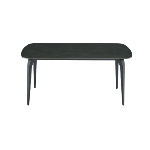 Modern Sintered Stone Dining Table with Metal Base, Luxury Style
