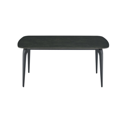 Modern Sintered Stone Dining Table with Metal Base, Luxury Style