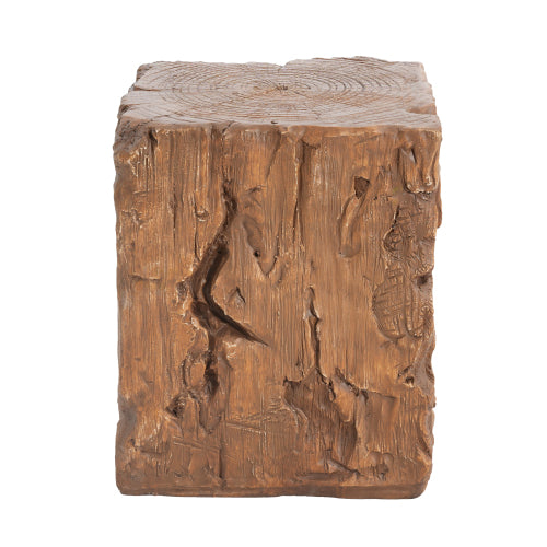 Amira Outdoor And Indoor Stump Shape MGO Side Table, Brown Finish