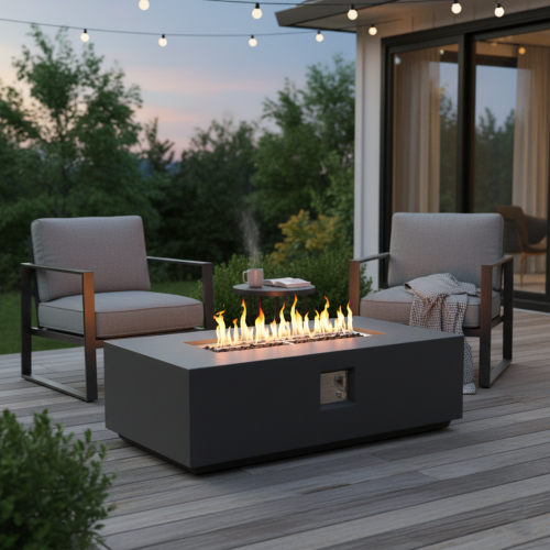 Concrete Propane/Natural Gas Fire Pit Table