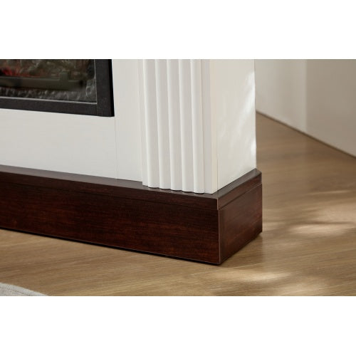 Corner Mantel Cabinet for Living Room or Bedroom with 23 inch Fireplace Insert Heater for the Perfect Ambiance