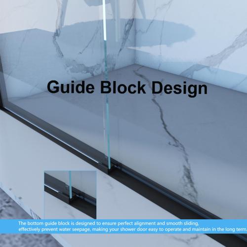 56-60"x70" Aluminum Frame Double Sliding Shower Door,Bypass Bathroom Sliding Door with Premium 5/16" (8mm) Clear Tempered Glass, Black Hardware Sliding Glass Shower Enclosure,Matte Black Finished