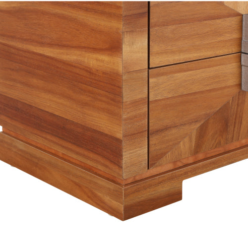 Mid-Century Modern Nightstand, 2 Drawers Wide Sofa Side Table,Wood Diamond Shaped End Table with Storage,Closet with Heavy Duty Base,Small Bedside Table for Bedroom,Living Room,Entrance, Light Brown