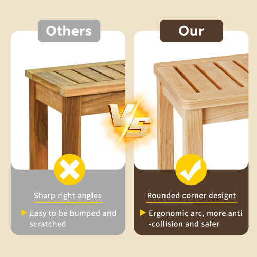 52.1" Outdoor Solid Wood Knot-Free Pine Backless Dining Swimming Pool Beach Bench with Slatted Seat – Modern Bench, Perfect for Patio, Backyard, Entryway, Hallway, Living Room, Bedroom, Front Door