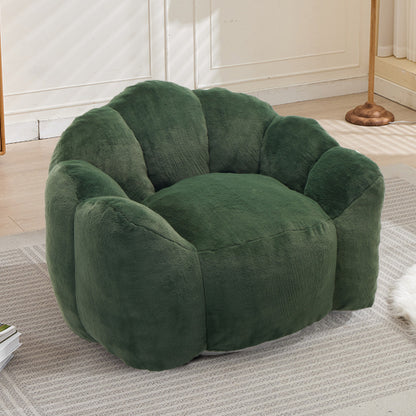 Green Lotus-Style Compressed Adult Bean Bag Sofa with Pull Ring
