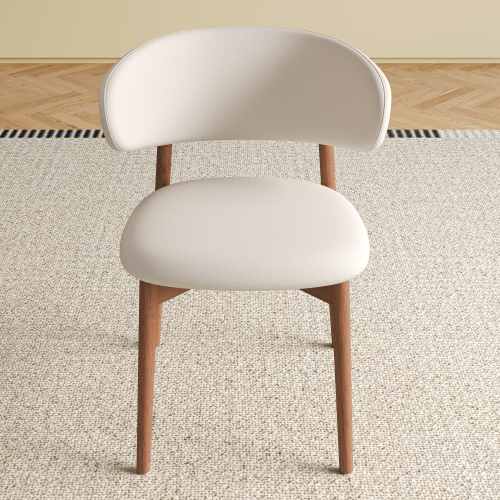Set of 2 Mid-Century Solid Oak Dining Chairs, Minimalist Wooden Side Chairs Easy Assembly