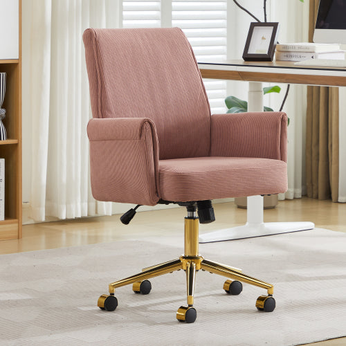 Mid-back liftable office chair, striped fabric, and ergonomically designed, is an excellent choice for working, studying or relaxing. The mid-back design provides a better sitting experience.Pink