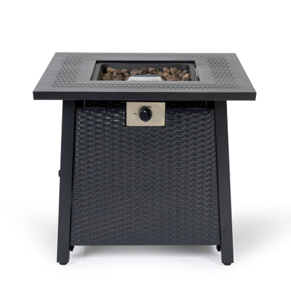28-inch Iron Square Propane Fire Pit Table
