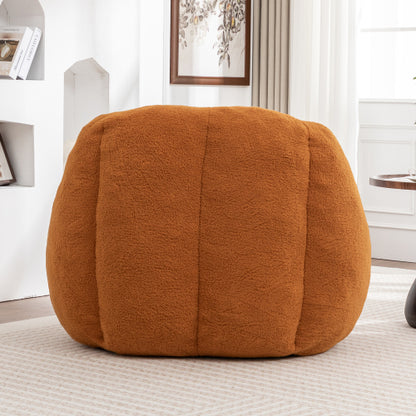 Faux-Fur Tufted Memory-Foam Bean-Bag Chair with Filler 37.4 inch x33.9 inch x32.3 inch  for Dorm Apartment Living-Room