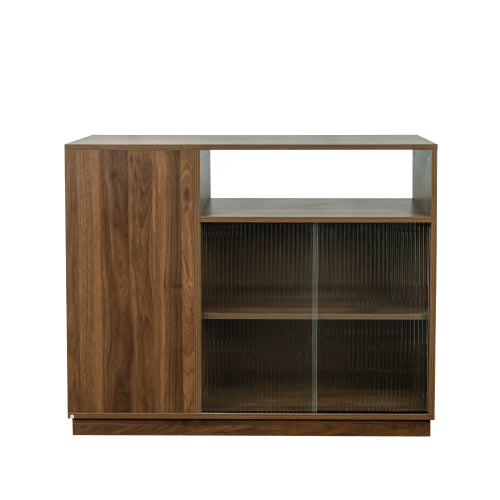 Kitchen Counter Cabinet with Sliding Glass Doors