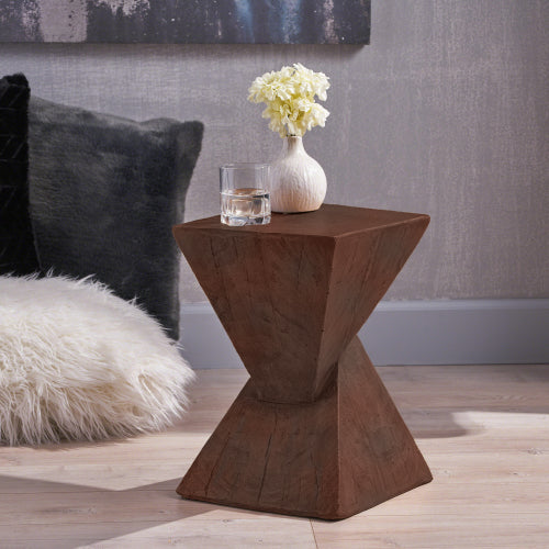 TESS Modern Side Table – Stylish Cent Table Compatible with Living Room, Bedroom, or Office – Versatile Home Furniture with Design and Sturdy Construction,Dark Brown Color