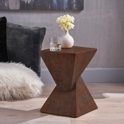 TESS Modern Side Table – Stylish Cent Table Compatible with Living Room, Bedroom, or Office – Versatile Home Furniture with Design and Sturdy Construction,Dark Brown Color
