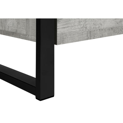 60 Inch Rustic Grey Industrial TV Stand with Black Metal Frame & 3 Metal Glide Drawers