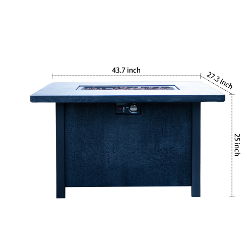 44" W x 25" H Outdoor Patio Propane Gas Fire Pit Table - 50,000 BTU High-temperature-resistant carving process for environmentally friendly materials with the effect of charcoal grain