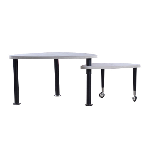 360°Rotatable Coffee Table, White Sintered Stone Top