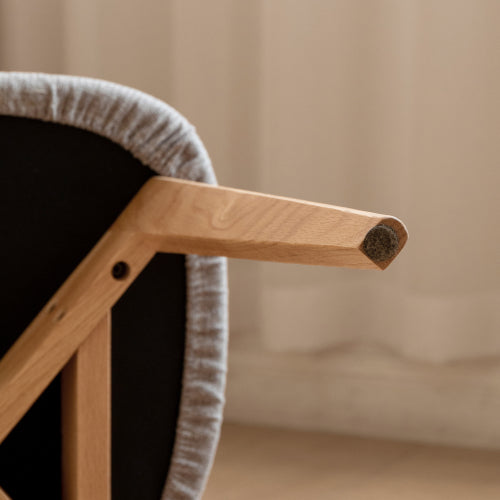 Set of 2 Natural Tone FAS Grade Oak Upholstered Dining Chairs, Removable Washable Cushion 47.5¡Á55.5¡Á78cm