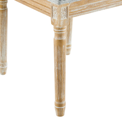 Set of 2 French Country Weathered Cane Back Dining Chairs, Fluted Rubberwood Leg Vintage Accent Chairs