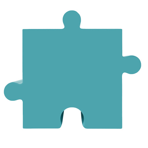 Puzzle Art Side Table, Modular Convex Edge MGO Table - Buy Singles or Combine for Custom Layouts, Indoor & Outdoor,Light Blue Color
