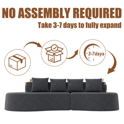 Modern Curved Sectional 3 Seat Minimalist Elegant Half Moon Sofa Compressed Modular Sectional Sofa for Living Room, Office, Apartment