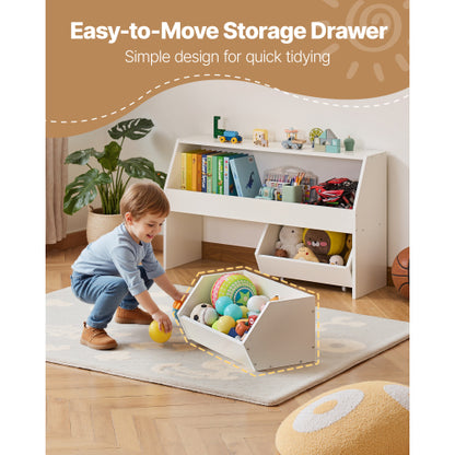 Wooden Toy Storage Organizer with Drawers for Kids Bedroom