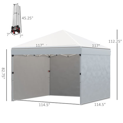 Height Adjustable Instant Party Tent Shelter Gazebo,Pop Up Canopy Tent with 3 Sidewalls, Leg Weight Bags and Carry Bag