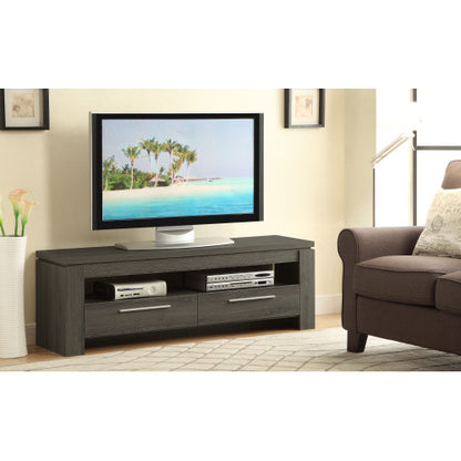 Weathered Grey 59 Inch Transitional TV Console with 2 Drawers for 64 Inch TV