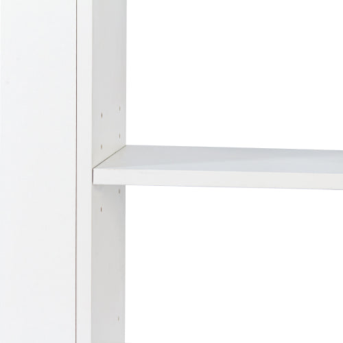 70.87''H Modern Tall Wooden Storage Cabinet 4-Tier Shelves & Side Drawers Home Bookcase