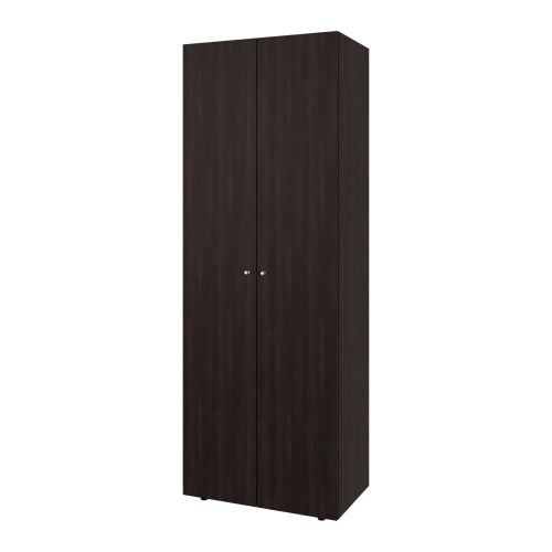 Armoire, 2 Doors, 4 Shelves, Walnut / Black Wengue