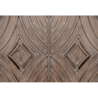 60 Inch American Country Retro Sideboard Four Convex Pattern Door Solid Wood Household Living Room Entrance Storage Cabinet