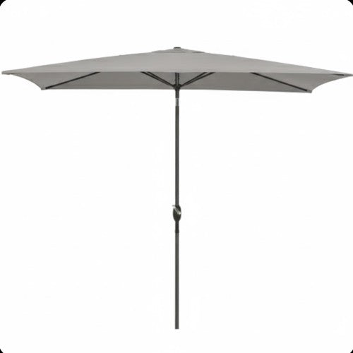 6.5 x 10 ft Gray Rectangular Patio Umbrella with Crank, Tilt, Polyester UV-Resistant Canopy for Pool, Backyard & Patio (Without base)