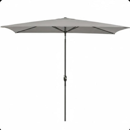 6.5 x 10 ft Gray Rectangular Patio Umbrella with Crank, Tilt, Polyester UV-Resistant Canopy for Pool, Backyard & Patio (Without base)
