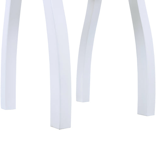 Acacia wood Accent Side Table in White PU, Weather-Resistant Rectangular End Table for Patio, Garden, Lawn, and Living Room(White PU)