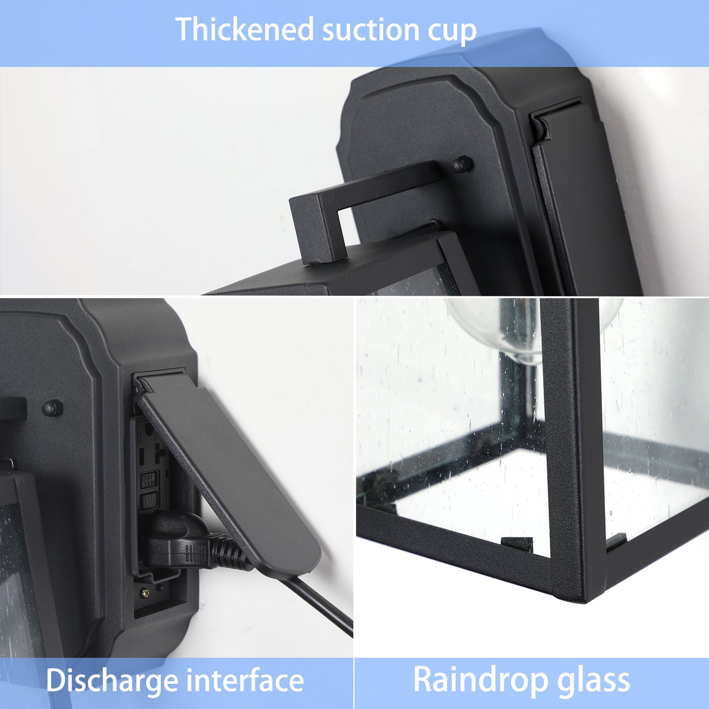 1-Light Matte Black Non-Motion Sensing Outdoor Hardwired Wall Sconce Light with Socket, Bulb Not Included