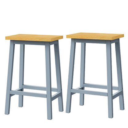 53inch Large Kitchen Island with 2 Bar Stools,Power Outlet,Door Internal Storage Rack,Kitchen Storage Cart on 5 Wheels with Drop Leaf,5 Open Side Racks,3 Drawers,Grey Blue (Three Packages)