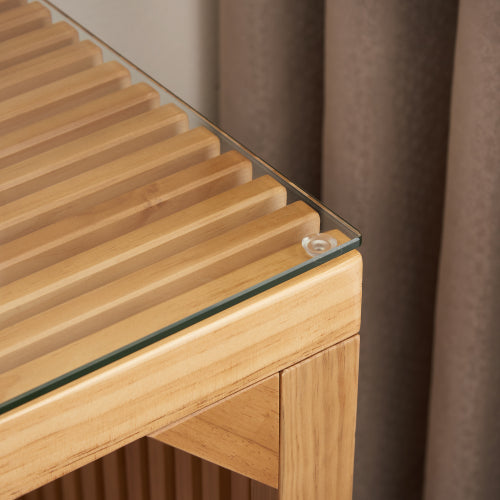 Natural Pine Dining Long Bench and Table Set – Versatile Indoor Wood Furniture for Entryway, Living Room, Kitchen, and Bedroom – Includes Small Tempered Glass Top