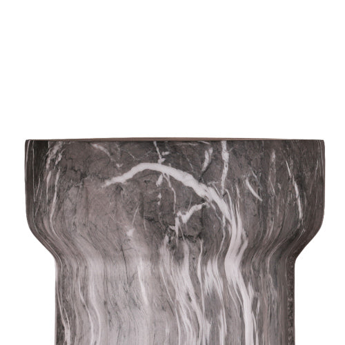 Cement Outdoor End Tables for Patio, GardenAccent Table Faux Terrazzo Accent Table, Modern Small Round Side Tablefor Outside, Tree Stump Garden Stool DrumTable indoor and Outdoor