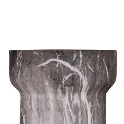 Cement Outdoor End Tables for Patio, GardenAccent Table Faux Terrazzo Accent Table, Modern Small Round Side Tablefor Outside, Tree Stump Garden Stool DrumTable indoor and Outdoor