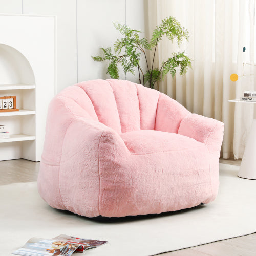 Armrest High-Density Foam Bean Bag Chair with Removable Cover for Adults