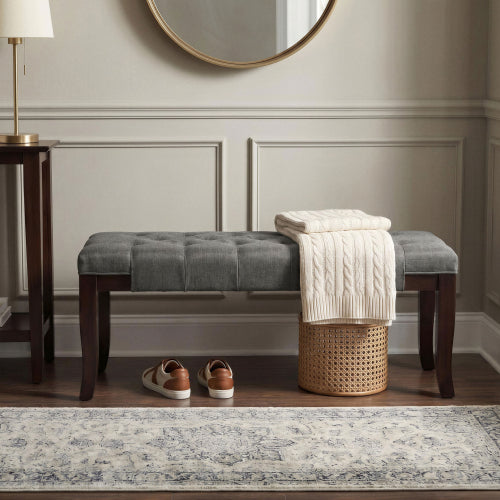 Bench, Fabric, Gray