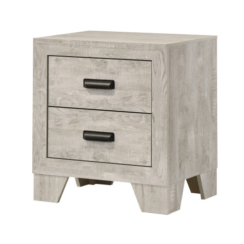 Whitewashed Wood 2-Drawer Transitional Nightstand, 21.6inch¡Á16.4inch¡Á23.6inchH