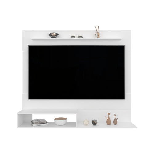 White Albuquerque Floating Wall-Mounted Entertainment Center Multi-Shelf TV Console for 55 Inch TV