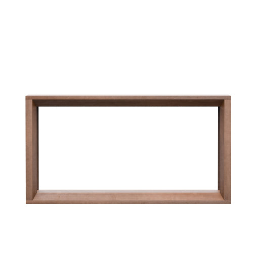 60 inch Rectangular Solid Wood Veneer Console Table, Wide Sofa Table,  Behind Couch Table with Ample Storage for Entryway & Living Room, Dark Brown