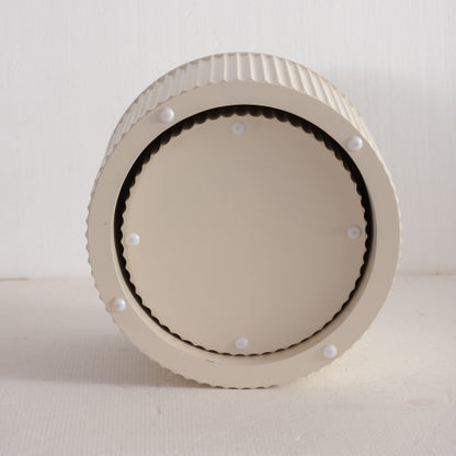 2-Piece Beige Nesting Drum Coffee Table with Wave Stripes