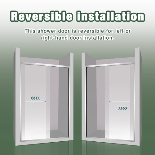 56-60"x70" Aluminum Frame Double Sliding Shower Door,Bypass Bathroom Sliding Door with Premium 5/16" (8mm) Clear Tempered Glass, Chrome Hardware Sliding Glass Shower Enclosure,Chrome Finished