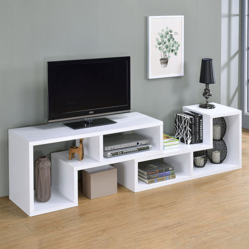 White Multi-purpose Convertible Bookcase L-Shaped Combined Storage TV Cabinet