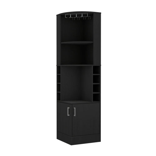 Bar Cabinet, Eight Bottle Cubbies, Two Large Open Shelves