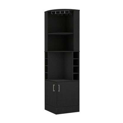 Bar Cabinet, Eight Bottle Cubbies, Two Large Open Shelves